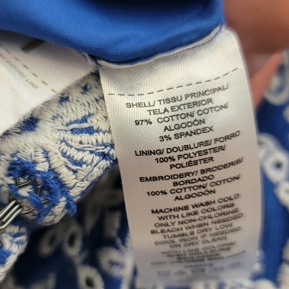 Loft embroidered scalloped blue and white mini skirt - petite - Picture 7 of 7